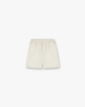 Knitted Panel Short - Antique White Easy Fit Design Quick Dry Wear