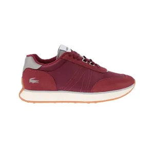 LACOSTE 7-45SMA00033C9 L-SPIN 123 MN'S (Medium) Burgundy/Off White Mesh & Suede Lifestyle Shoes Performance Lightweight Form Rainy Day
