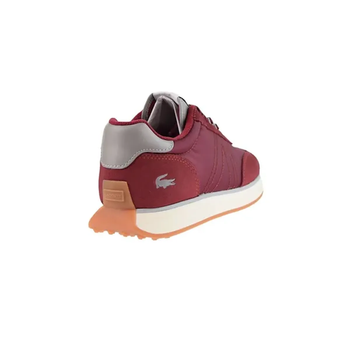 LACOSTE 7-45SMA00033C9 L-SPIN 123 MN'S (Medium) Burgundy/Off White Mesh & Suede Lifestyle Shoes Cushioned heel
