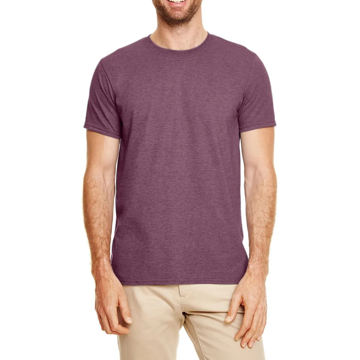 Adult sophistication JustBlanks Men's Semi-Fitted Crew Neck Casual Cotton Tee