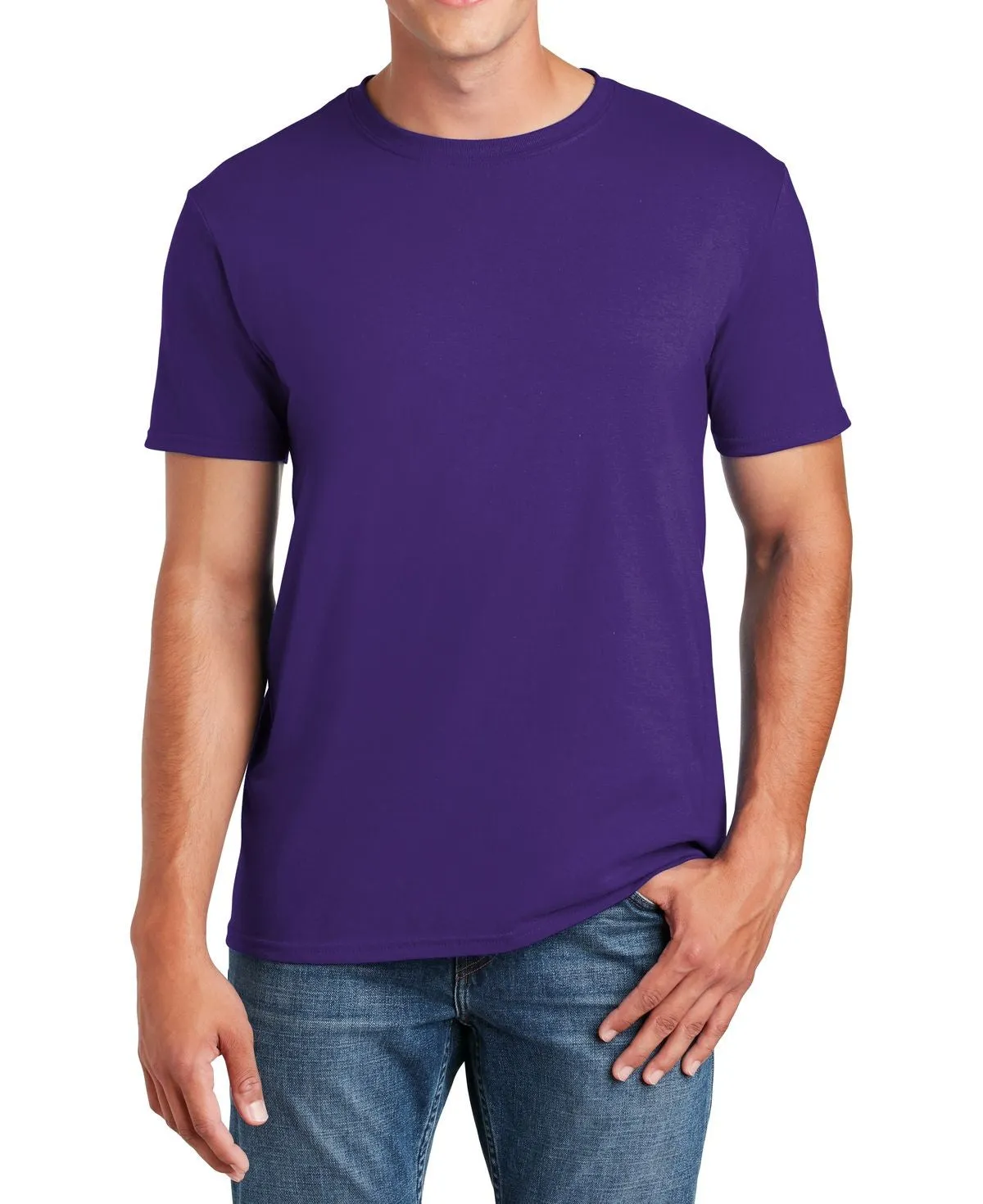 JustBlanks Men's Semi-Fitted Crew Neck Casual Cotton Tee Fashionable Look No-Shrink Fabric