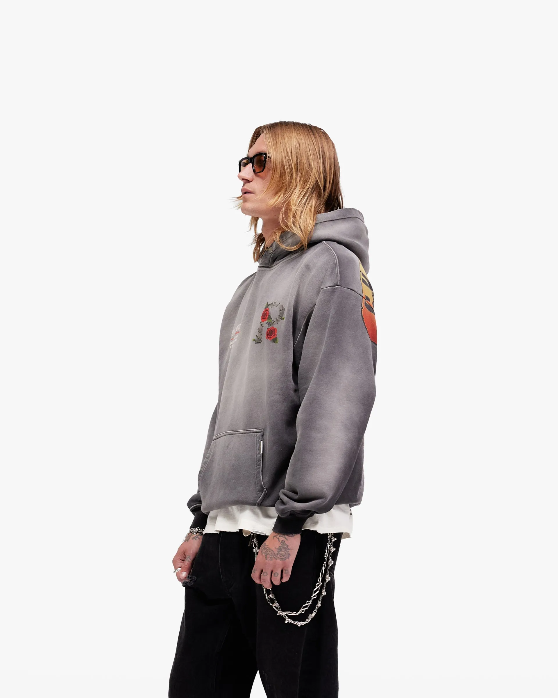 Layer Active Represent X Guns N' Roses Tour Hoodie - Stained Black