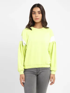 Women's Colorblock Round Neck Sweatshirt Cool Vibes