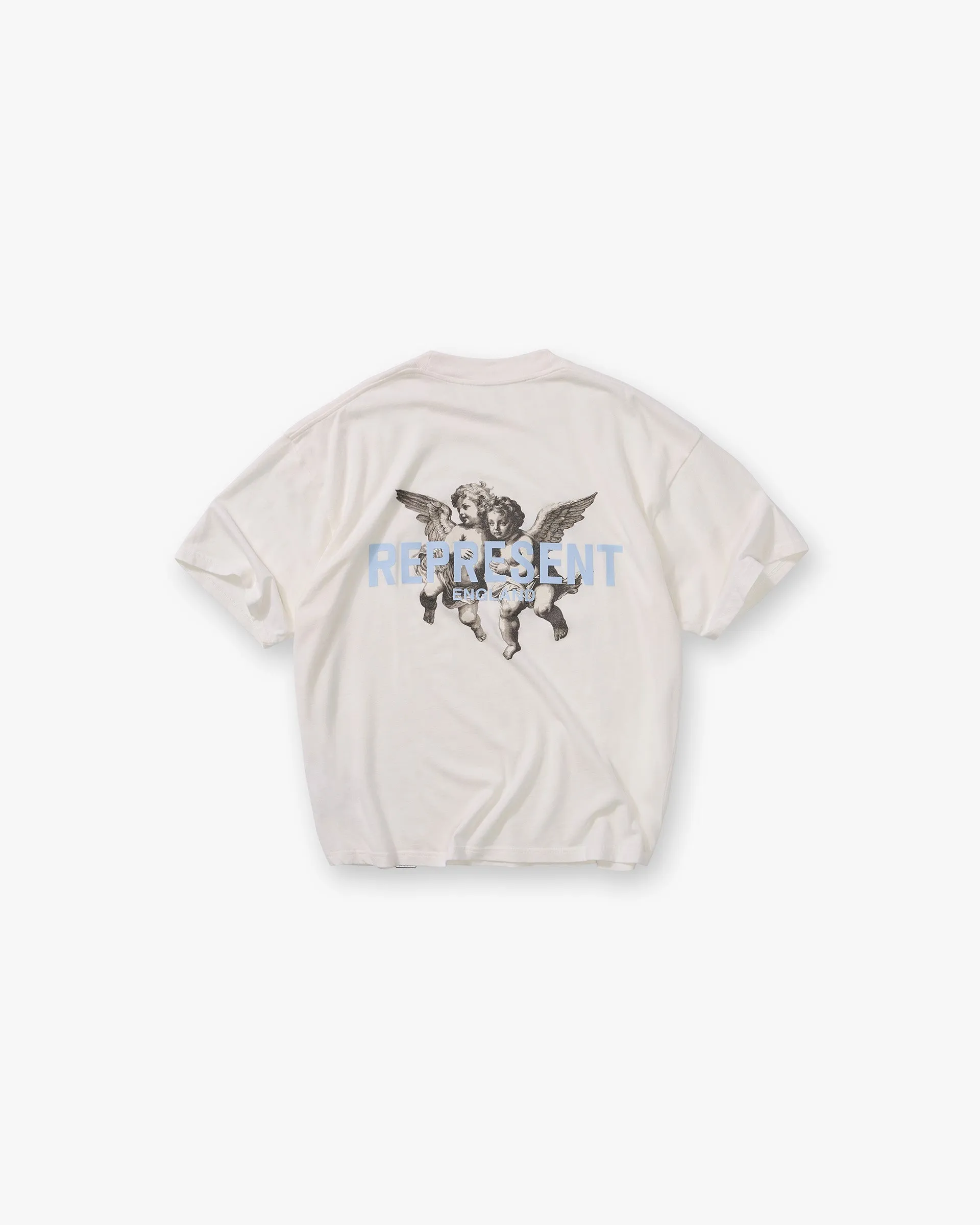 Legacy Cherubs T-Shirt - Flat White Wide Neck Opening Quick Comfort Fit