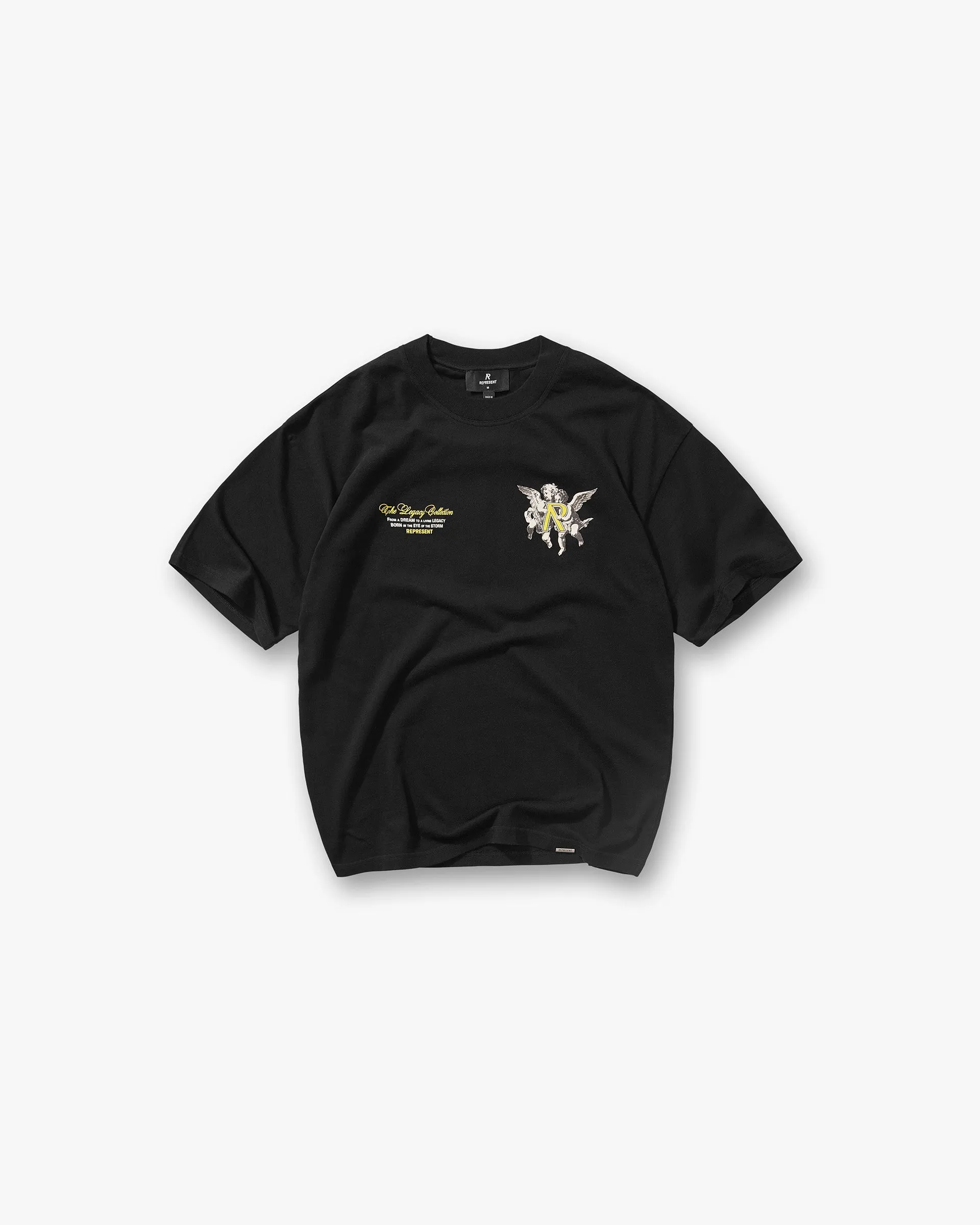 Legacy Cherubs T-Shirt - Jet Black High-Quality Cotton