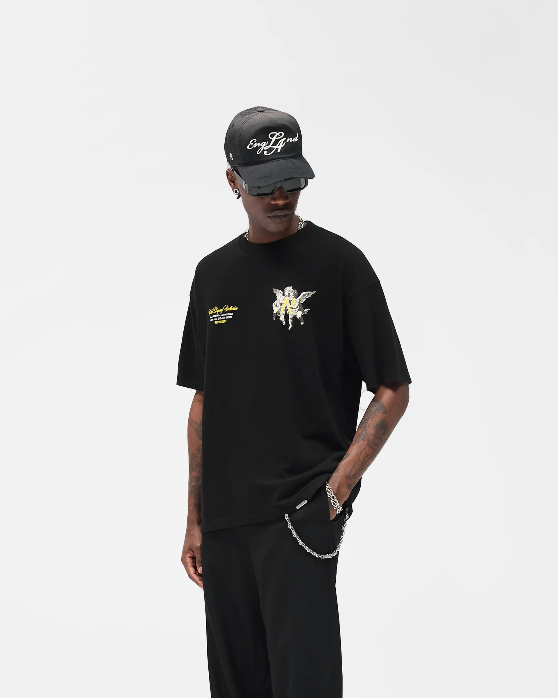 Legacy Cherubs T-Shirt - Jet Black Easy Fit