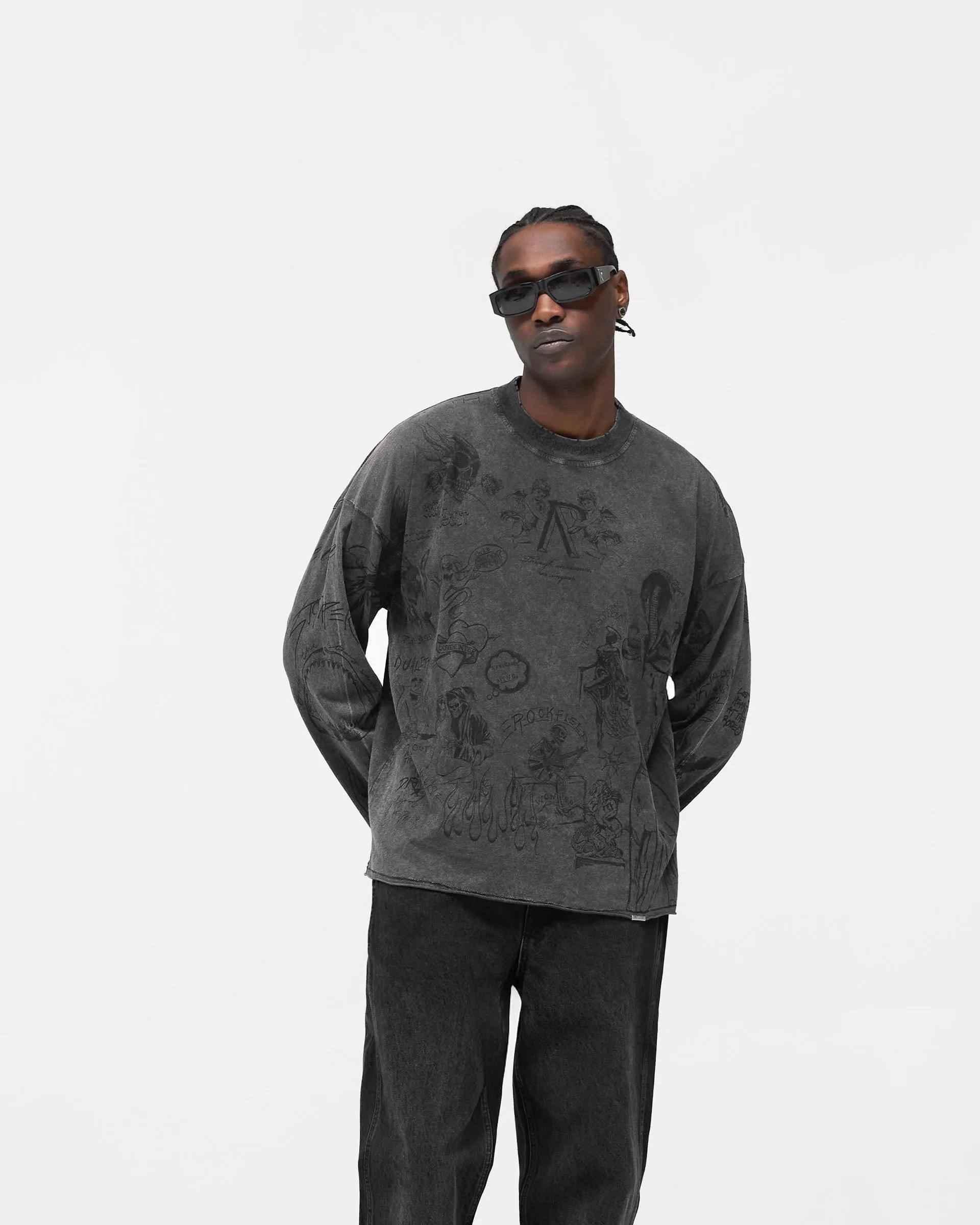 Legacy Long Sleeve T-Shirt - Vintage Grey Tear Resistant All Day Flex