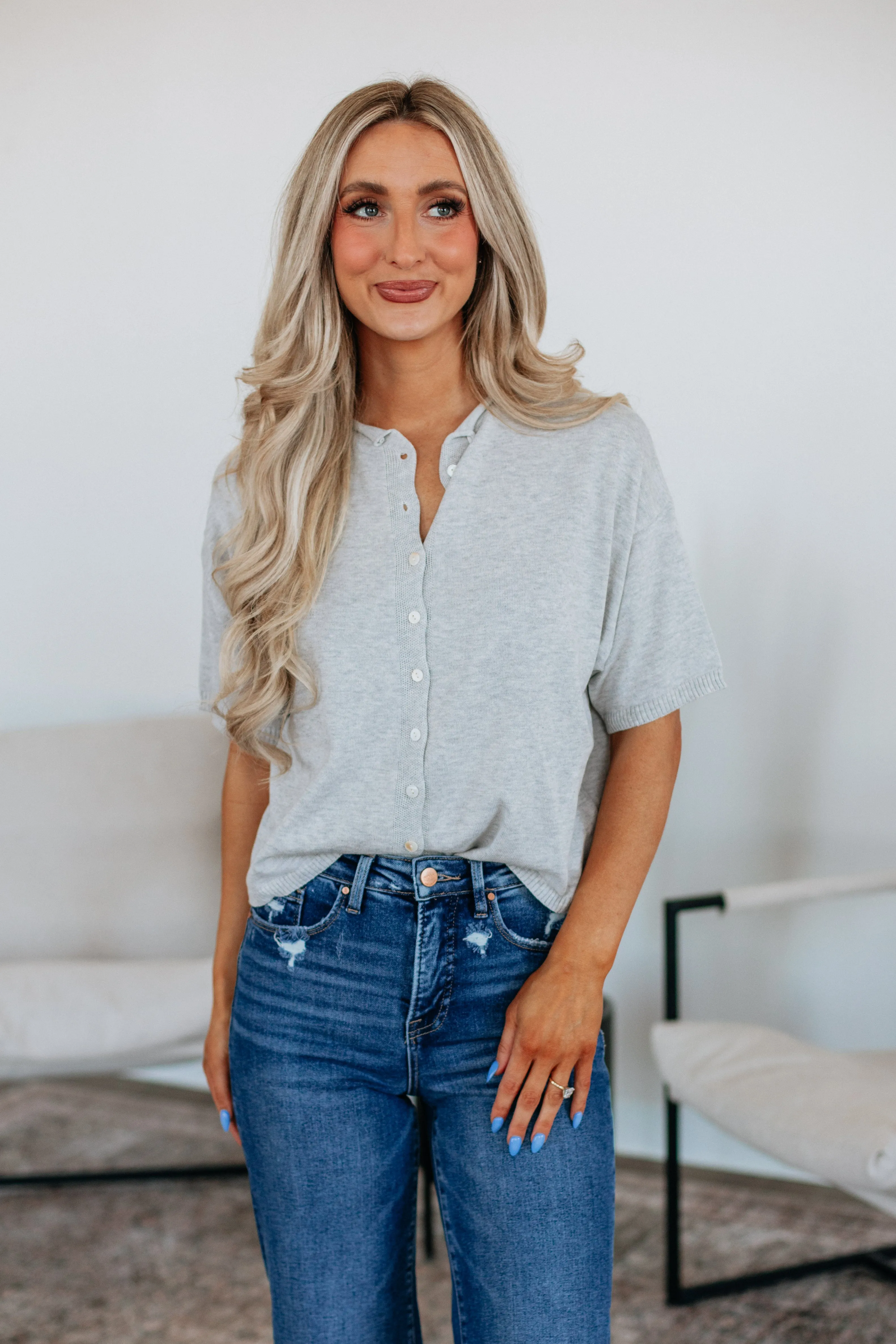 Lian Knit Top Knit Reinforced Edges