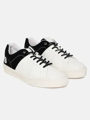 Men's White And Black Colorblock Shoes Sun Glow