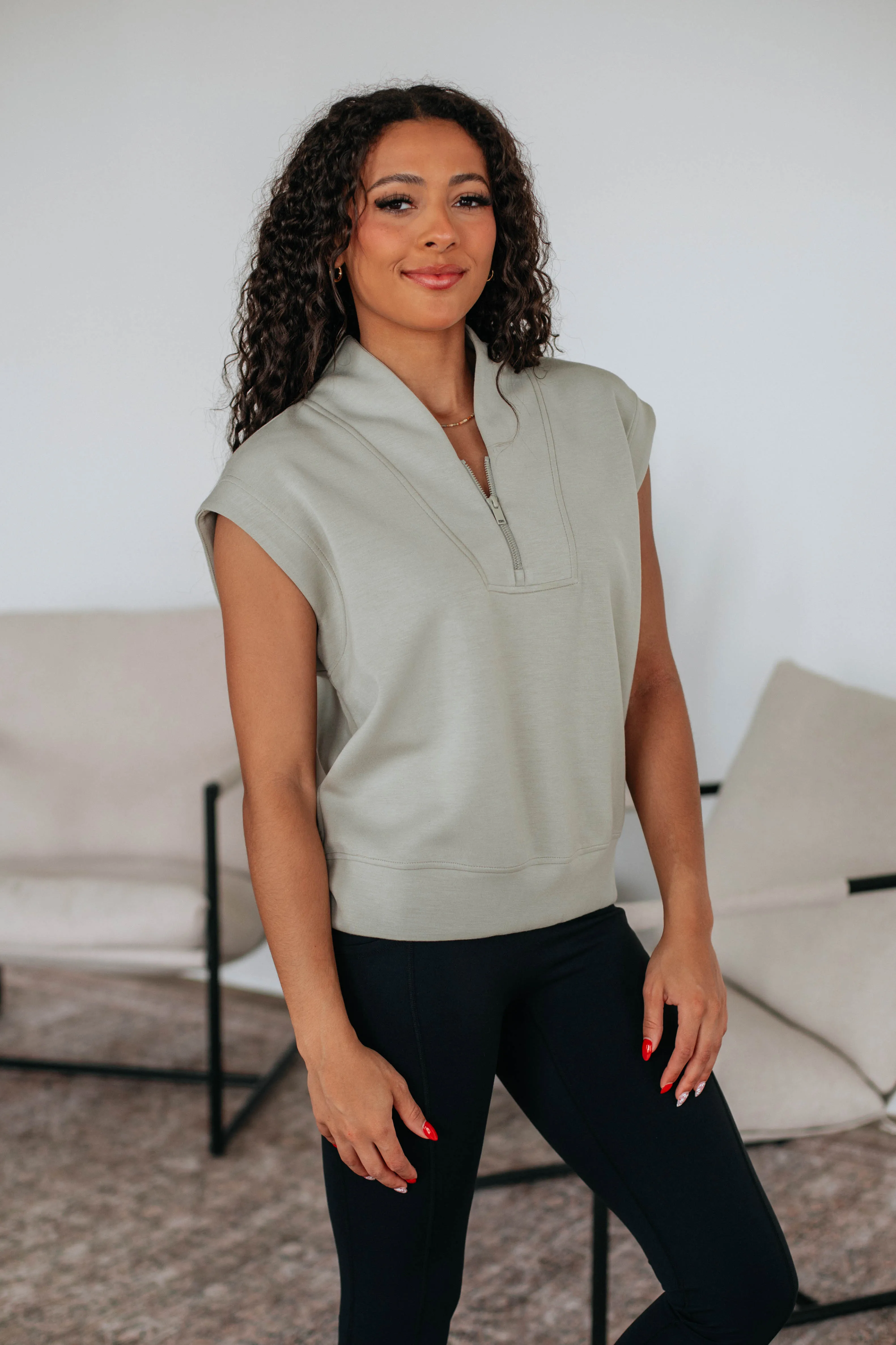 Mariyah Quarter-Zip Pullover Dark Shade