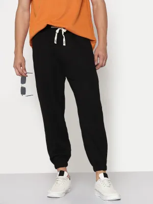 Men's Black Relaxed Fit Joggers No Irritation Seams Fade Resistant Dye