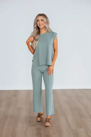 Louella Two-Piece Sweater Set - Sage Basic Layer