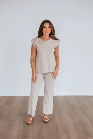 Perfect Layer Louella Two-Piece Sweater Set - Sand