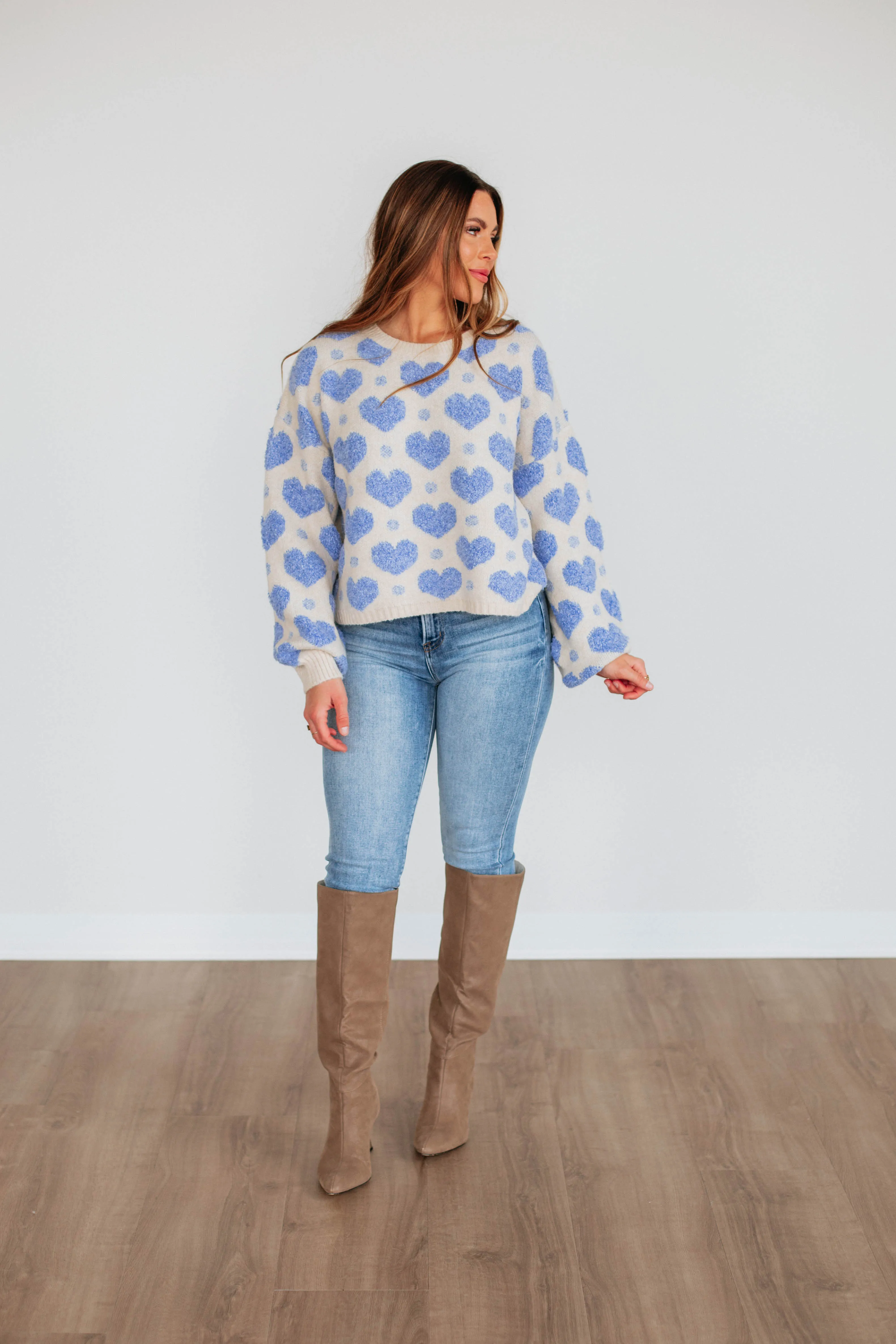 Under Jacket Love Yourself First Sweater - Cornflower Blue