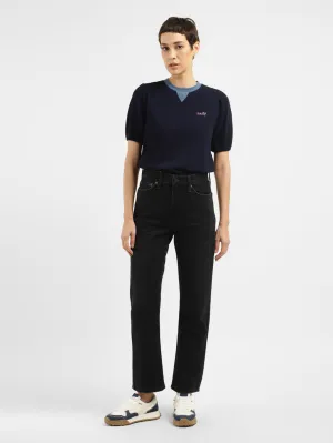 Shopping Day Slim Women's Black Wedgie Straight Fit High Rise Jeans