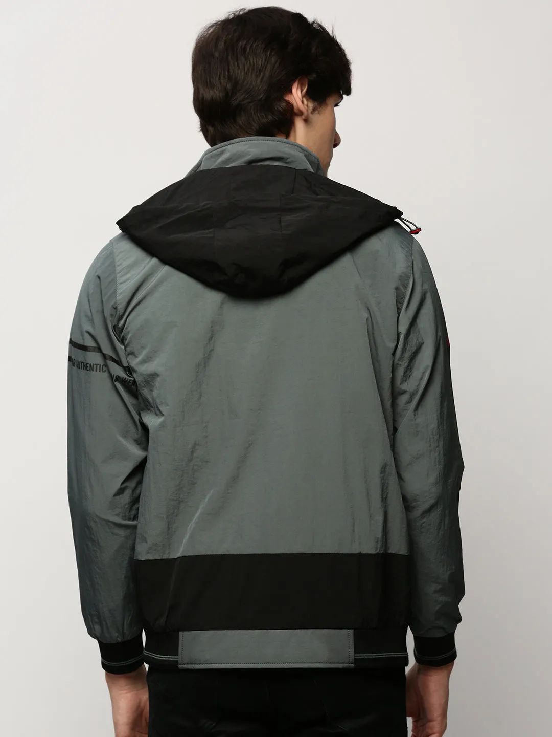 BondedZipperGuards Two Tone Design Men's Teal Colourblock Casual Bomber Jackets