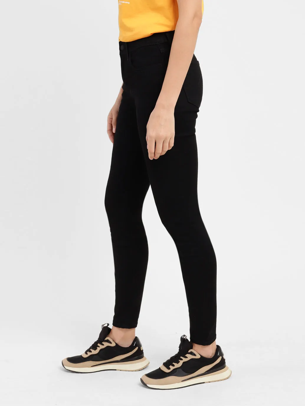 Women's 710 Black Skinny Fit Mid Rise Jeans Balanced Wardrobe Movement Friendly