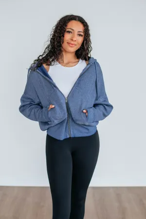 product weekday wearability Maxwell Washed Zip-Up Hoodie - Navy