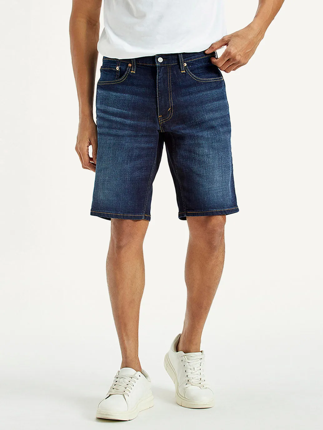 Slim Profile Festival Outfit Men's 541 Mid Indigo Athletic Tapered Fit Mid Rise Shorts