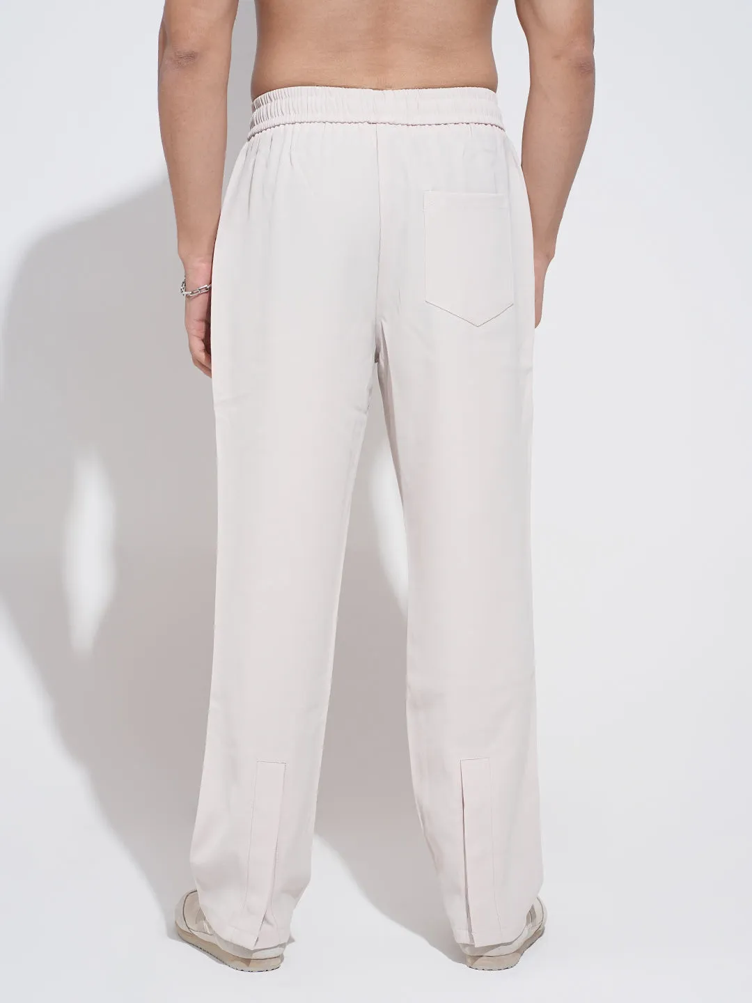 Men's Beige Regular Fit Trousers Travel-Ready ReinforcedPockets