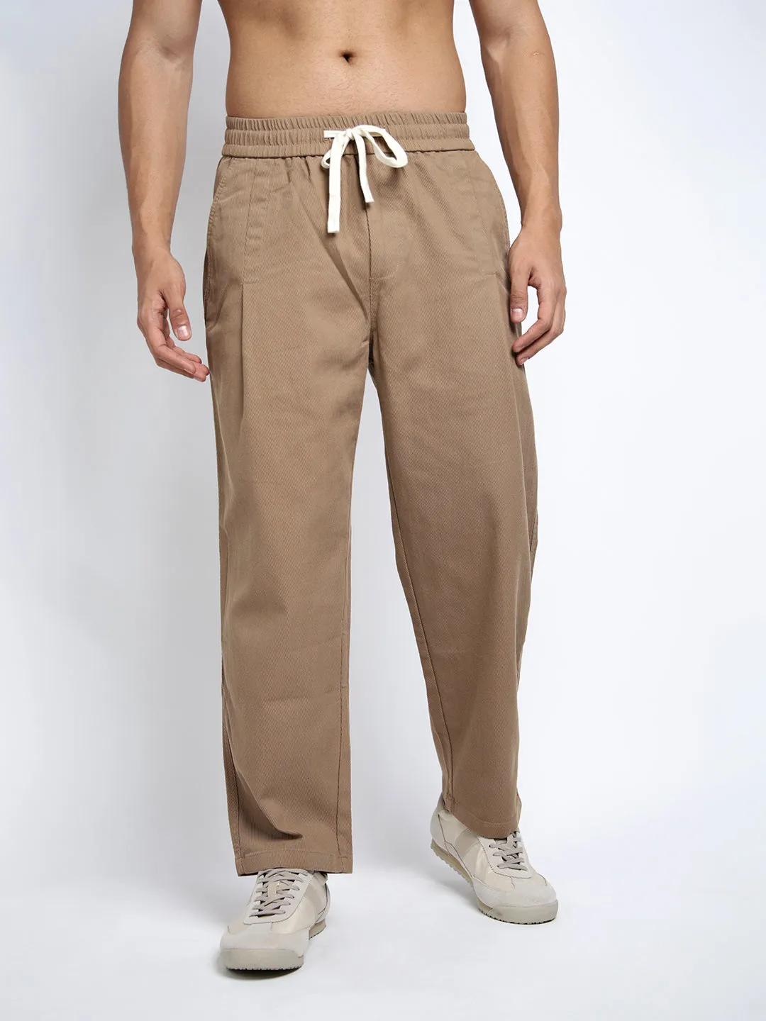 Universal Fit System Core Comfort Men's Beige Relaxed Fit Trousers