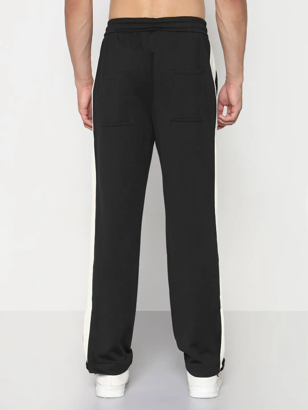 Smart Stretch Timeless Fit Men's Black Athleisure Straight Fit Trouser with Zipper Detail