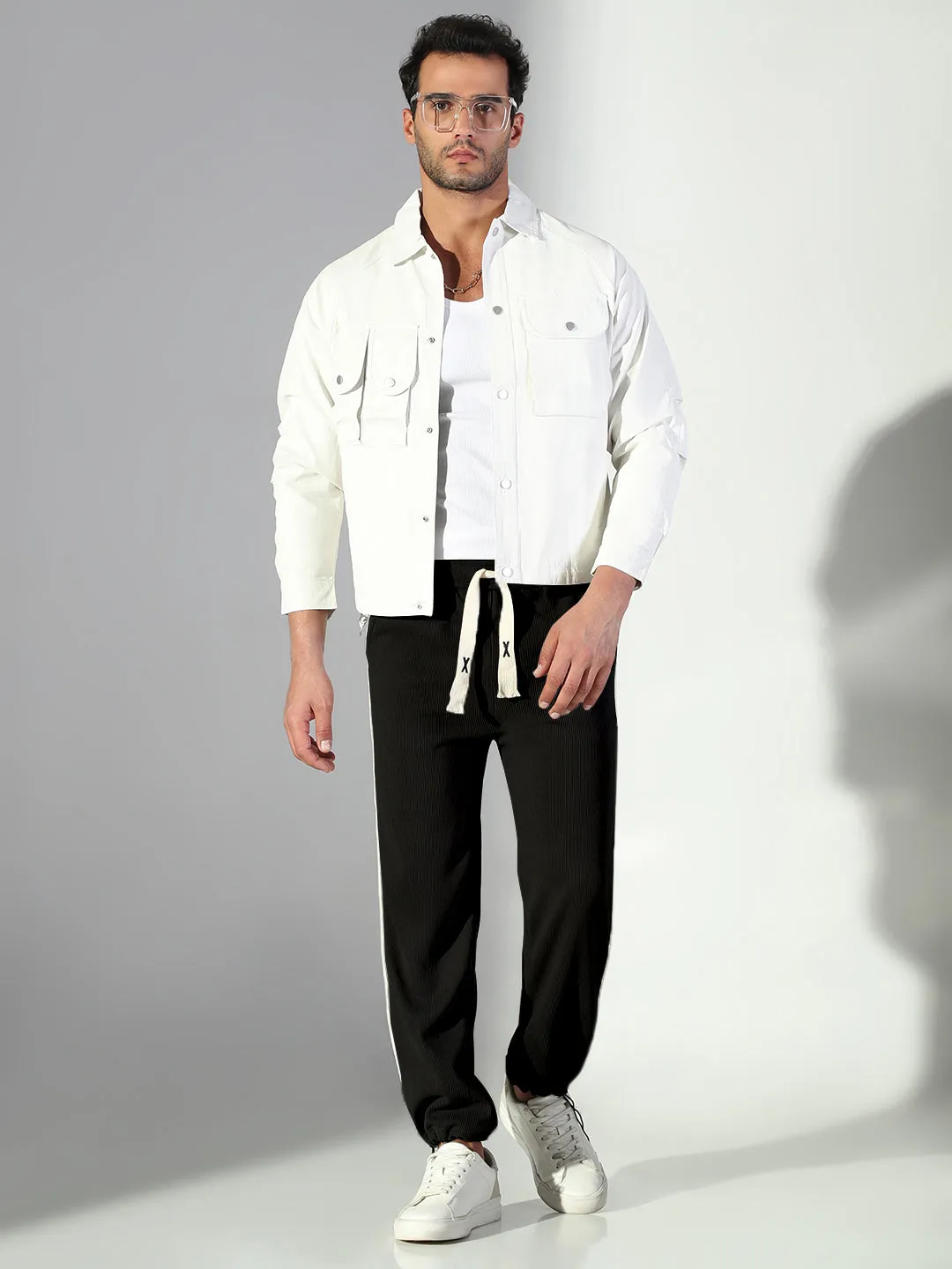 Casual Performance Wear Men's Black Corduroy Relaxed Fit Trouser