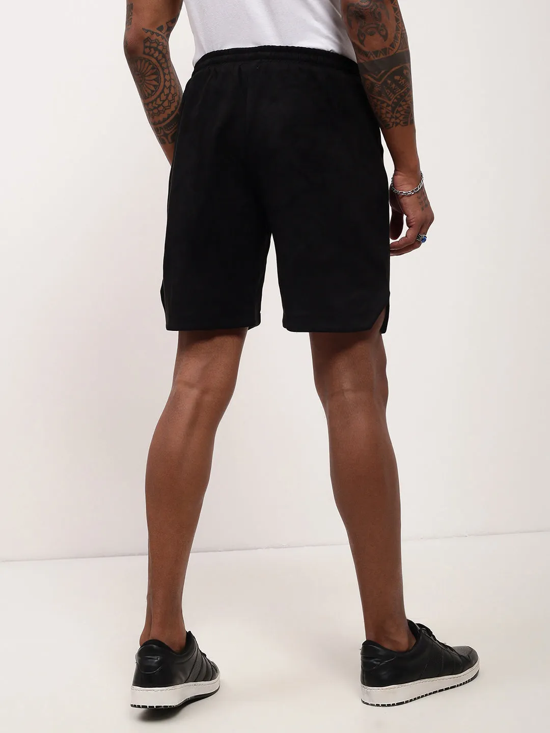 Performance Wear Golf Apparel Men's Black Regular Fit Solid Shorts