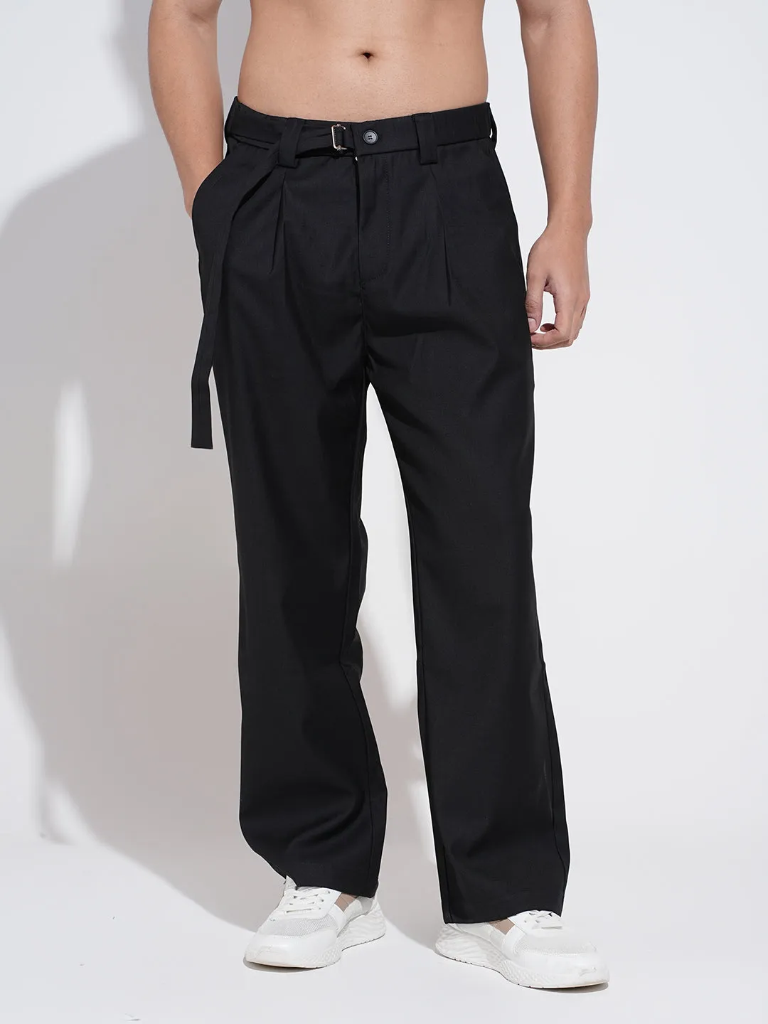 Men's Black Regular Fit Trousers Quick Comfort