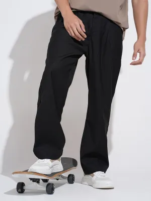 Reversible design Men's Black Regular Fit Trousers