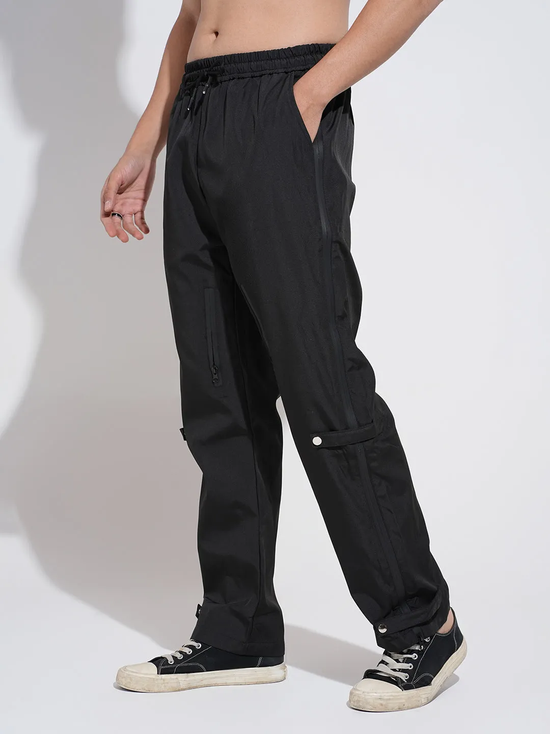 Soft Interior Clean Fit Men's Black Regular Fit Trousers