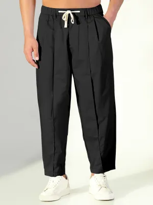 Easy Stretch Fit Lightweight Flex Men's Black Relaxed Fit Korean Trouser