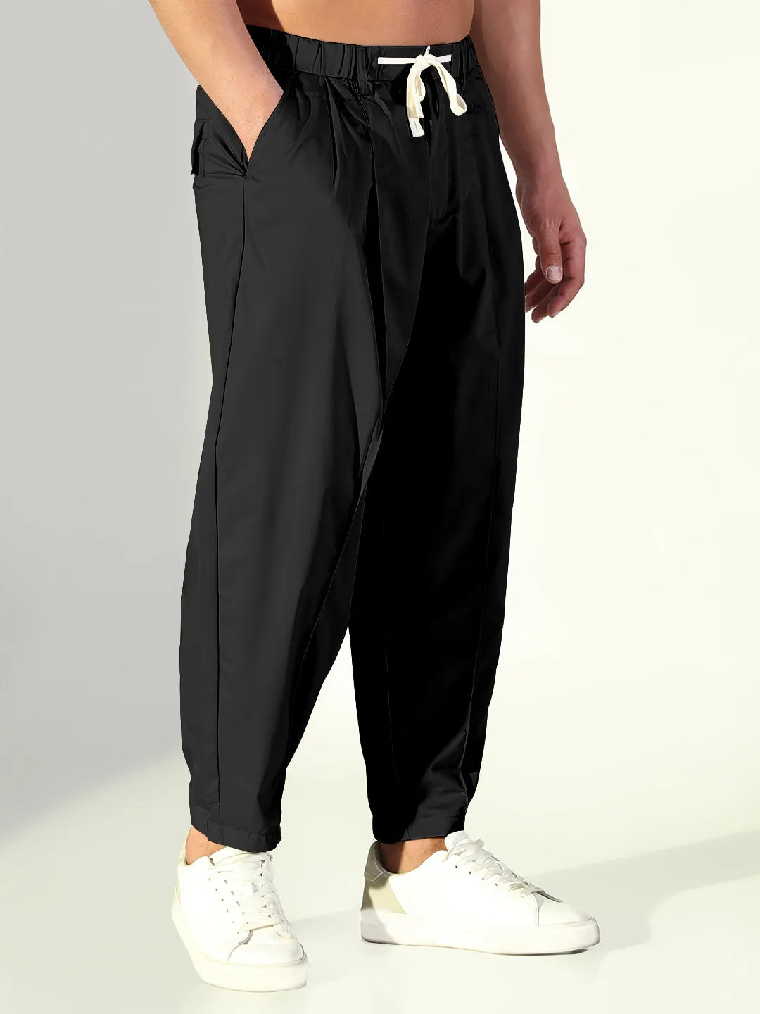 Men's Black Relaxed Fit Korean Trouser Chill Mode