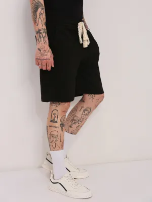 Spandex shorts formal shorts Men's Black Relaxed Fit Shorts