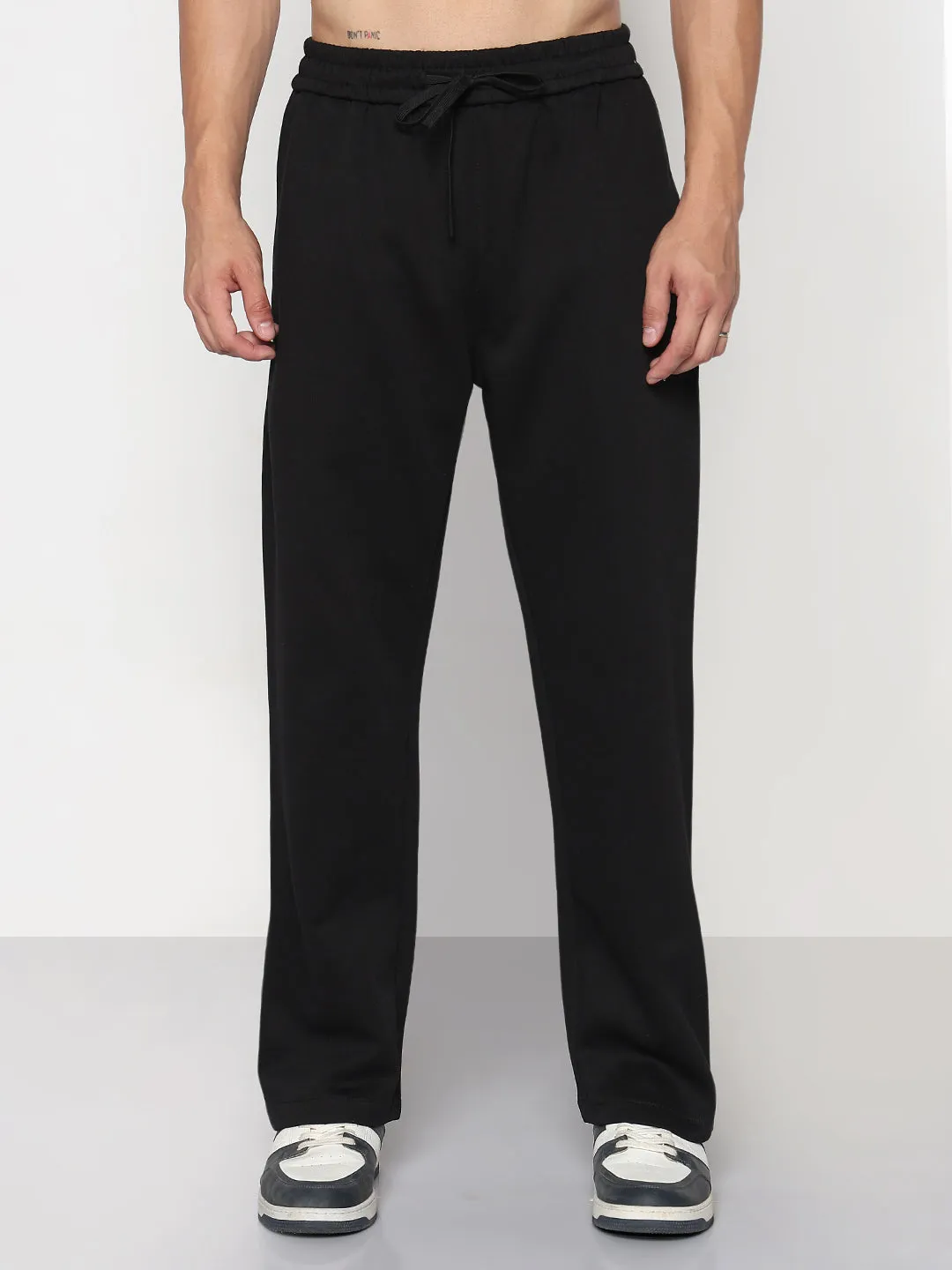 Casual Active Wear Men's Black Straight Fit Trouser