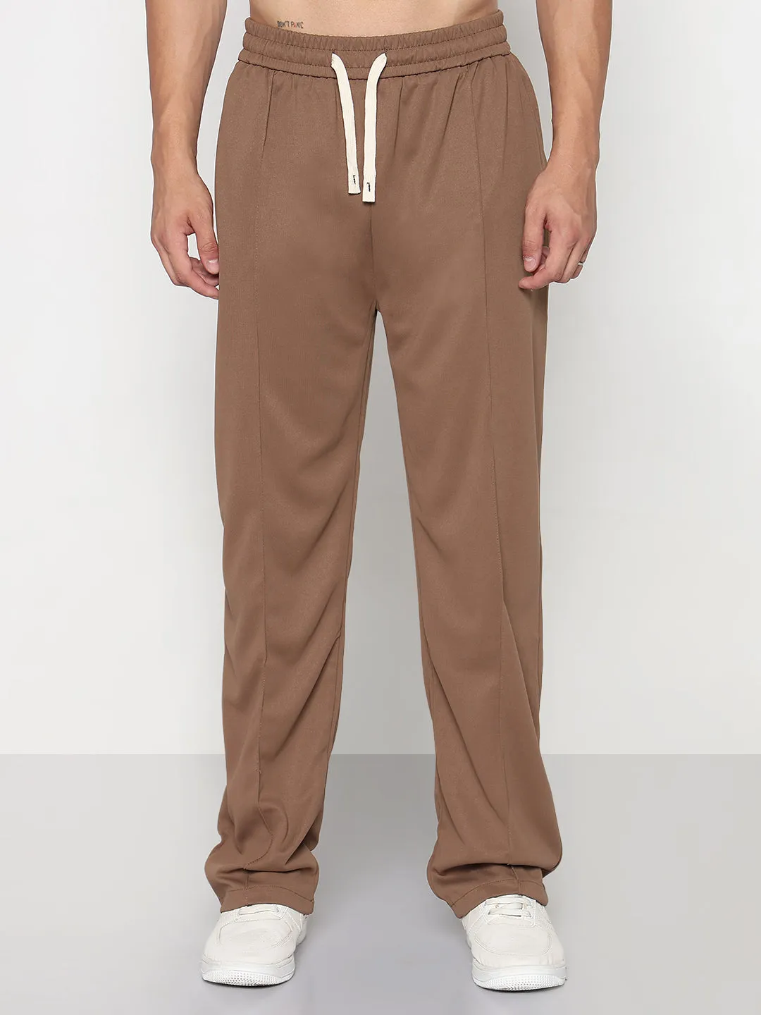 Men's Brown Relaxed Fit Trouser Cozy Waist