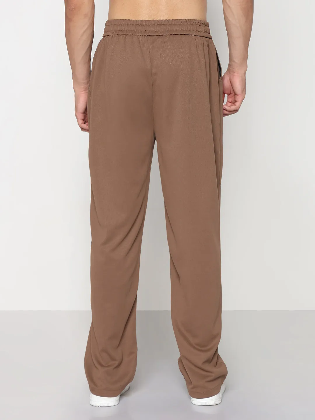 Men's Brown Relaxed Fit Trouser elastic waistband