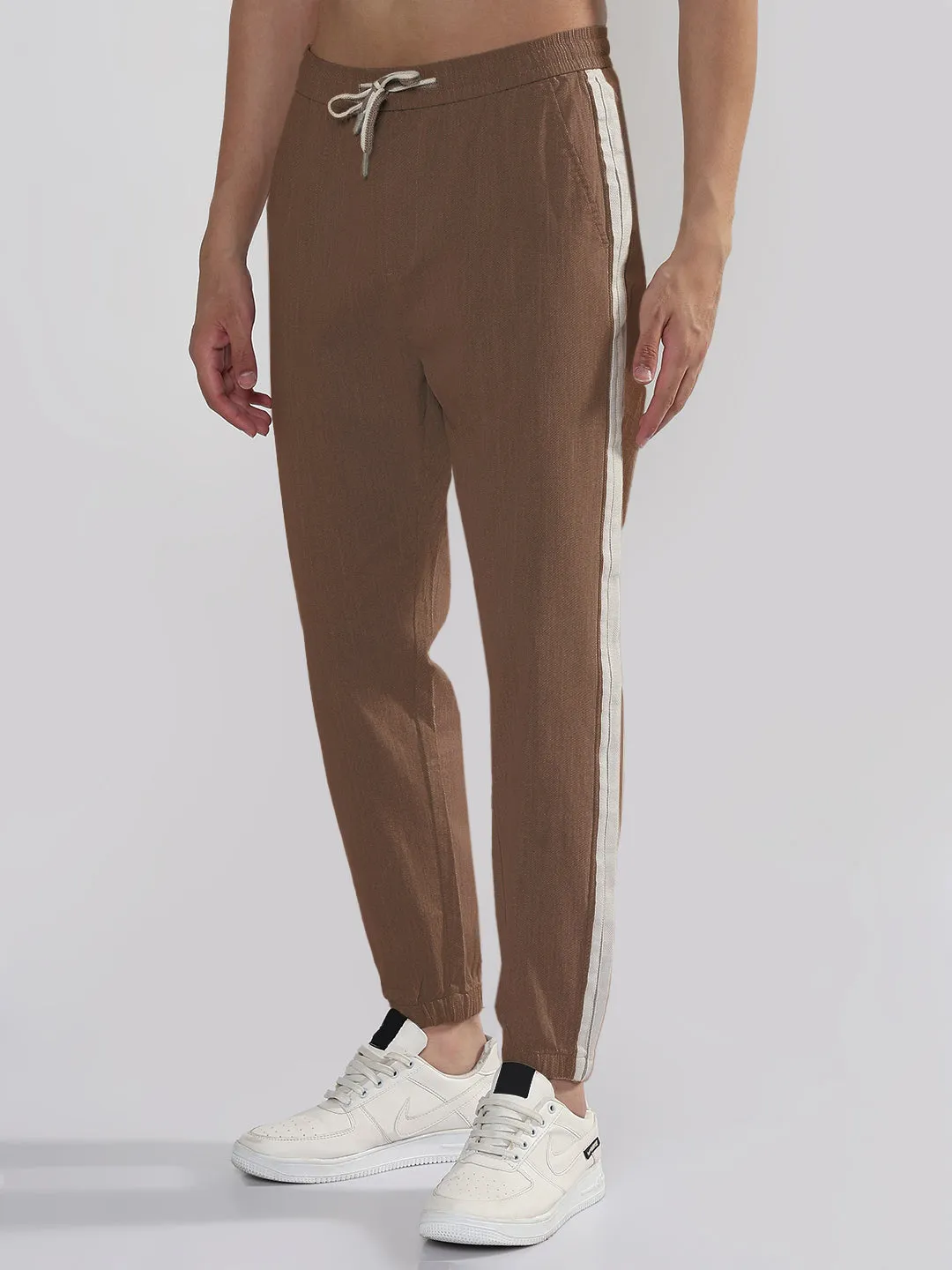 Cozy Essentials Men's Brown Slim Fit Joggers