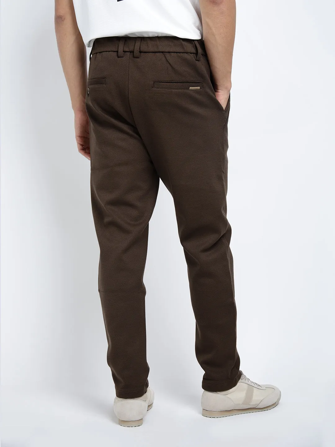 Trendy Vibe Men's Brown Slim Fit Trousers