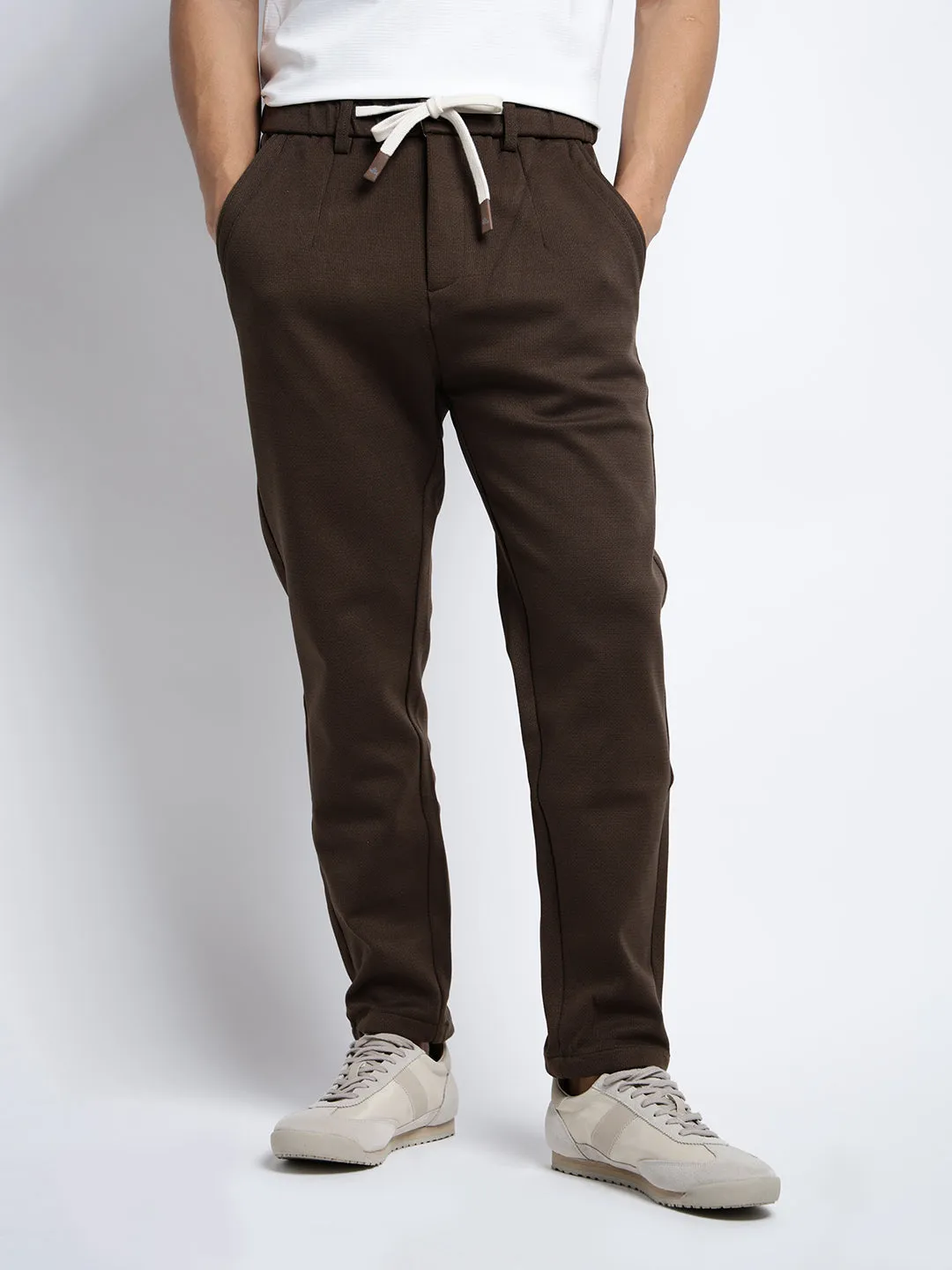 Men's Brown Slim Fit Trousers Tough Style