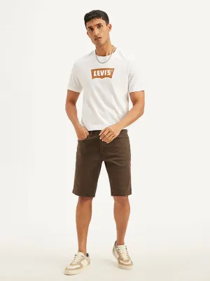 Men's Brown Tapered Shorts Sport Flex Design Tailored Fit