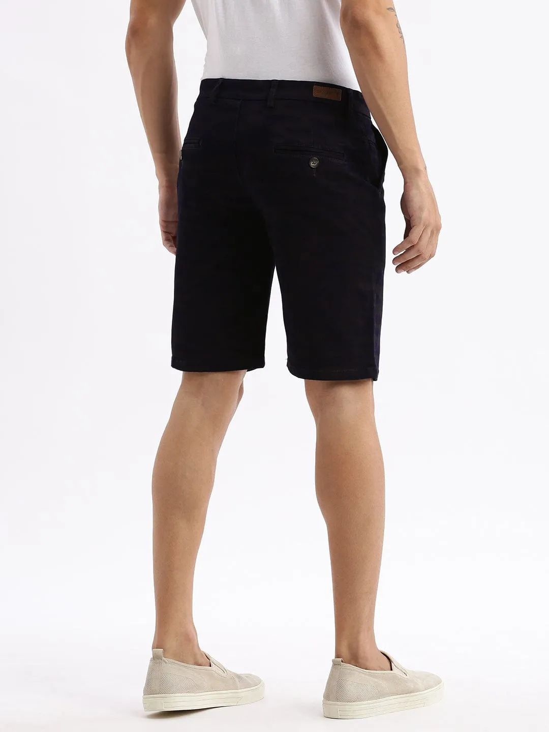 Men's Camouflage Navy Blue Cotton Shorts Adaptive Tension Control