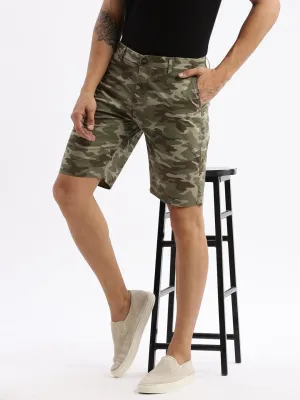 Quick Layer Wear Men's Camouflage Olive Cotton Shorts