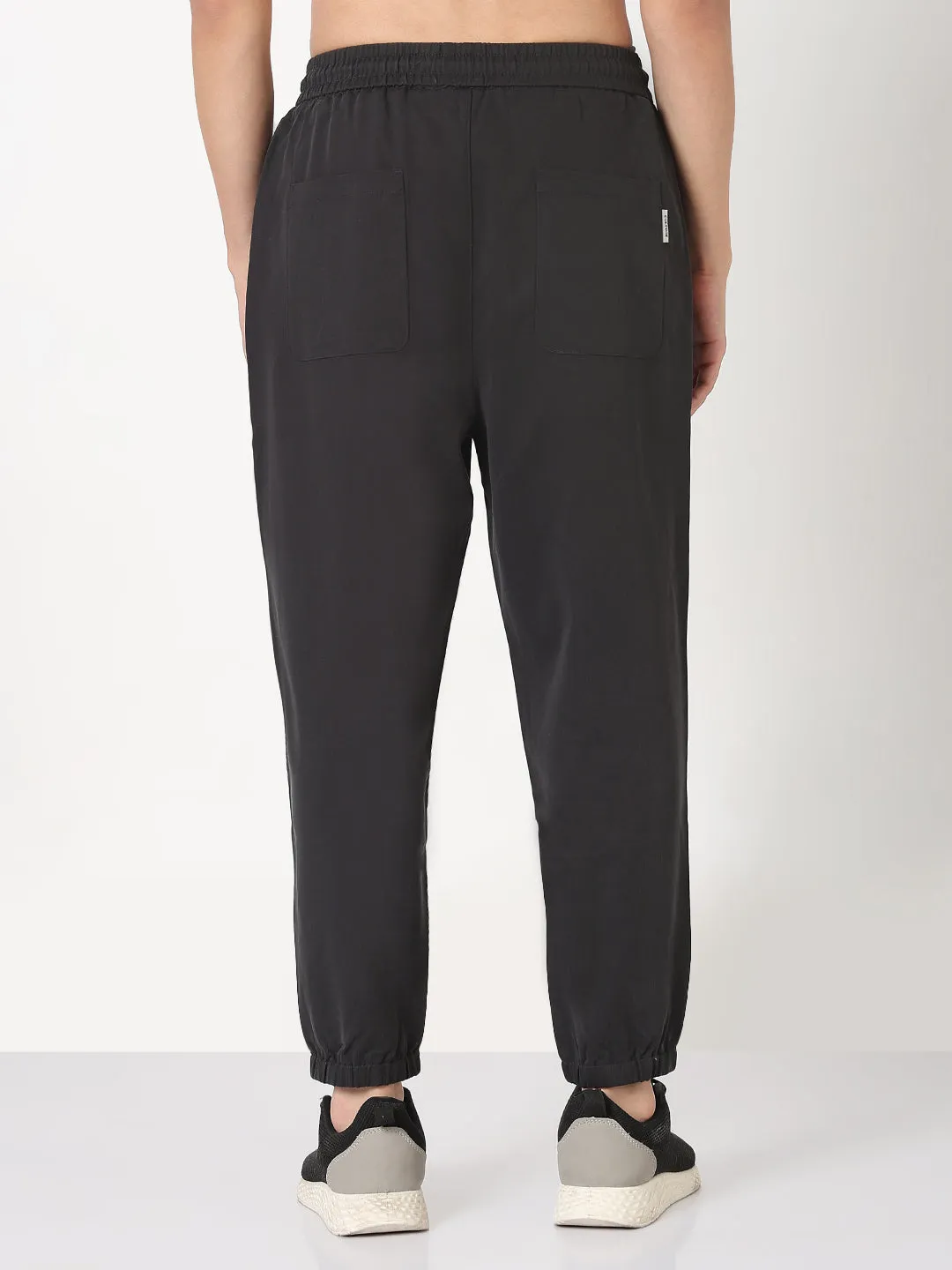 Men's Charcoal Solid Joggers Layering Piece Timeless Design