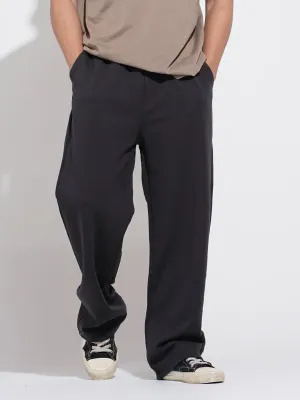 Compression Support Lining Men's Charcoal Straight Fit Trousers