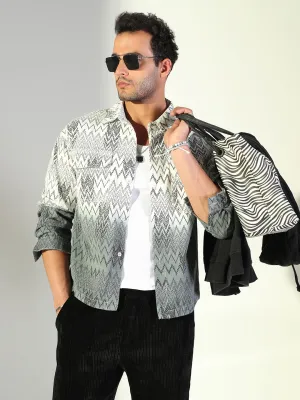 Street Ready Comfort Stretch Men's Chevron White Shacket