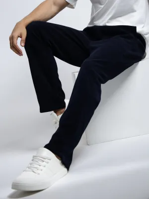 Tough Flex Abrasion resistant Men's Corduroy Navy Blue Relaxed Fit Trousers