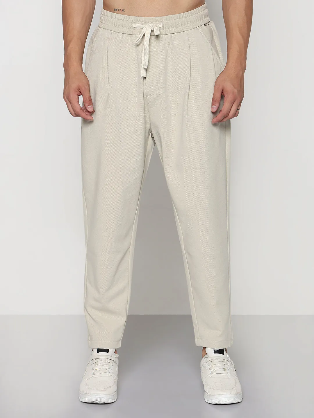 Men's Cream Relaxed Fit Trouser Abrasion Resistant Fabric