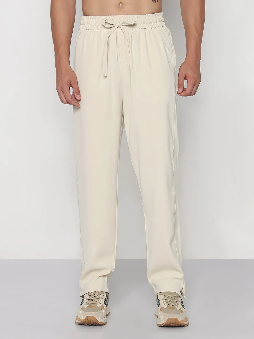 Men's Cream Relaxed Fit Trouser Soft Finish