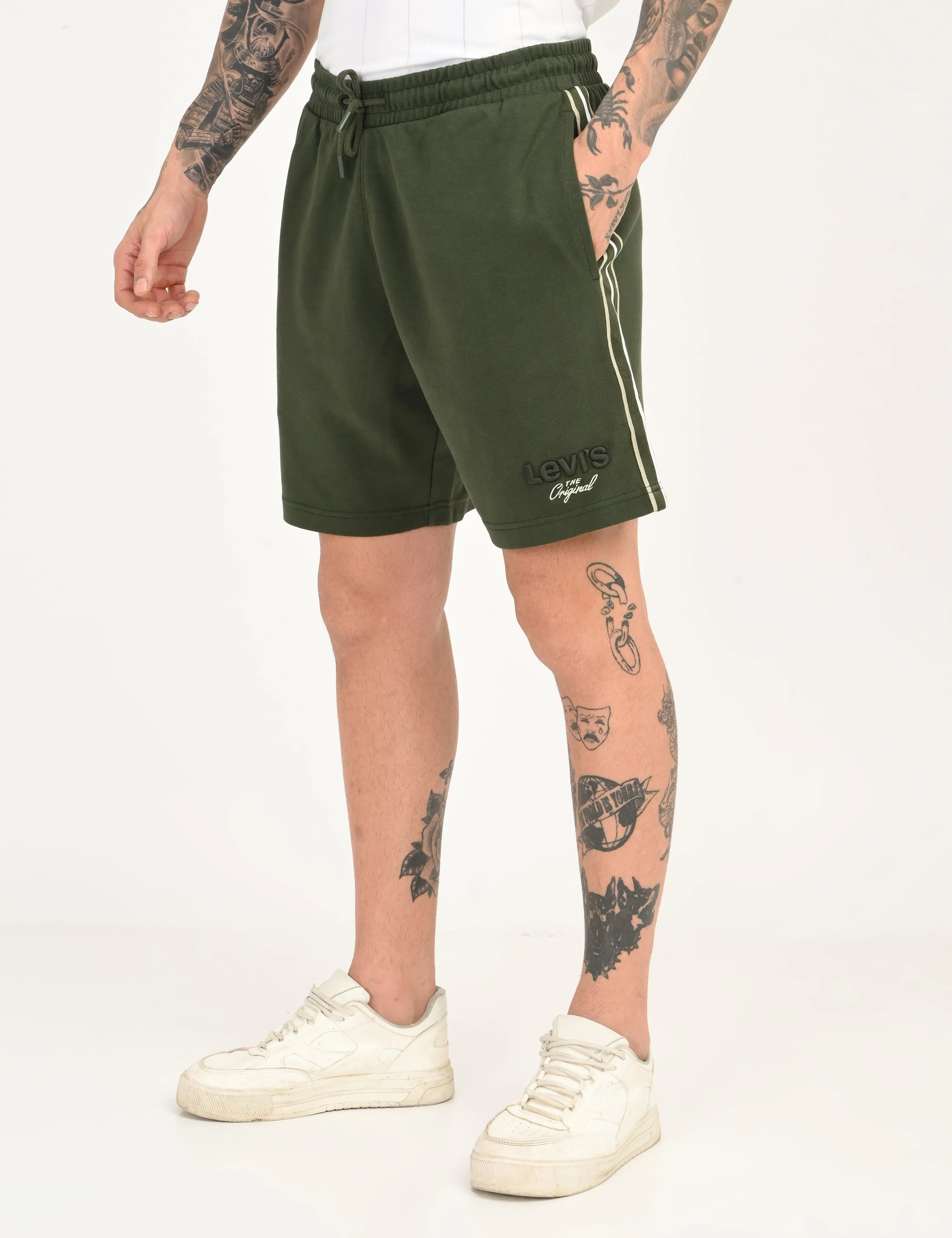 Men's Dark Green Regular Fit Shorts Quick Fit Style Sport Flex Design